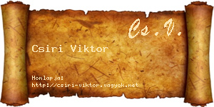 Csiri Viktor névjegykártya